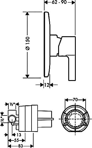 Смеситель для душа Hansgrohe Focus E2 31966000, хром