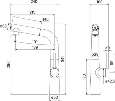 Смеситель для кухонной мойки Iddis Pure PURSBFBi05, черный хром