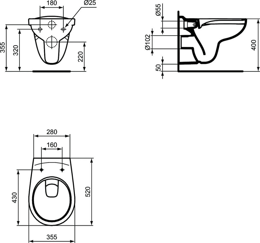 Подвесной унитаз Ideal Standard Eurovit K881201 с крышкой-сиденьем микролифт