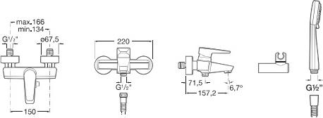 Смеситель для ванны Roca Esmai 5A2031C02