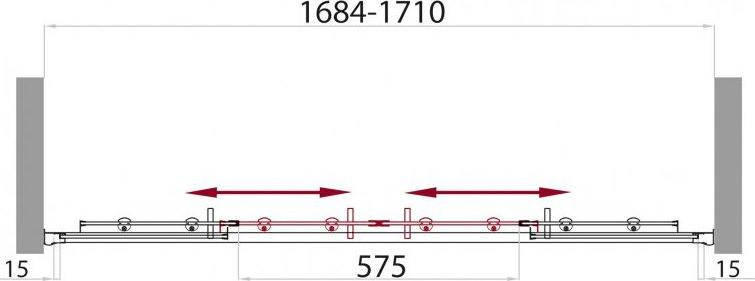 Душевая дверь в нишу BelBagno UNO-BF-2-170-M-Cr