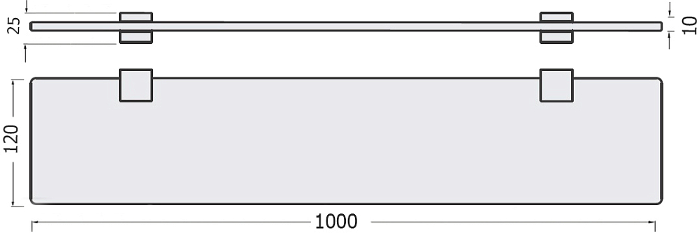 Полка STWORKI Glass Shelf 100 полкодержатели хром