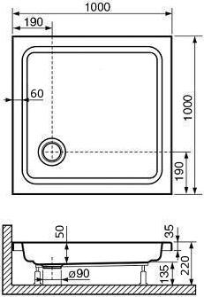 Душевой поддон RGW Style 16180188-11 80x80 см, белый