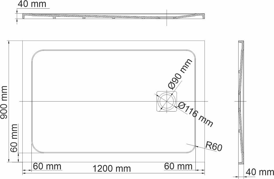 Душевой поддон WasserKRAFT Neime 19T07 120x90 см, черный мрамор