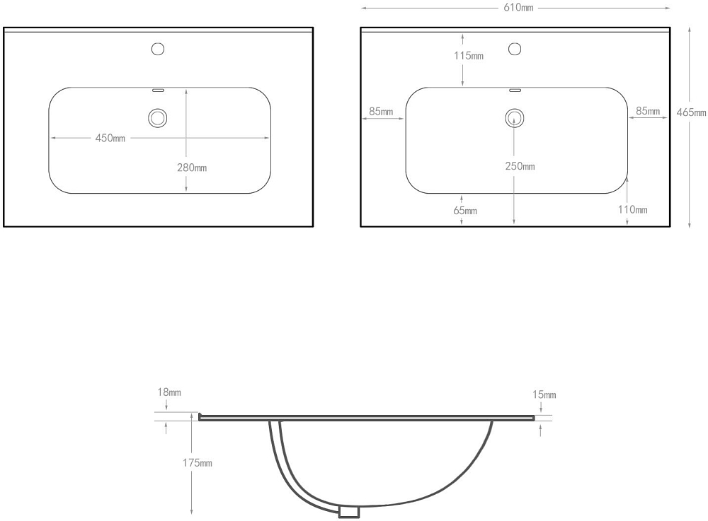 Раковина Aquanet Flat 60 00254363 белый