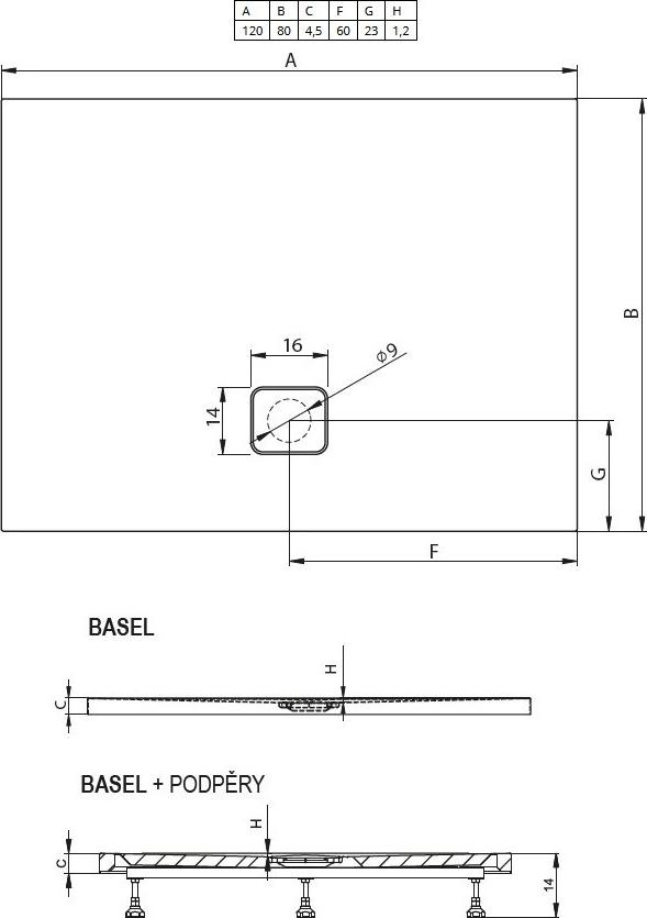 Душевой поддон Riho Basel 406 120x80см черный матовый D005008304