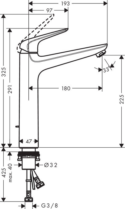 Смеситель для раковины Hansgrohe Novus 71123000, хром