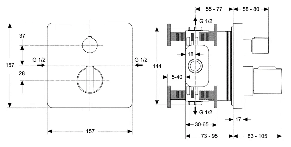 Смеситель для душа Ideal Standard Ceratherm A4662AA хром