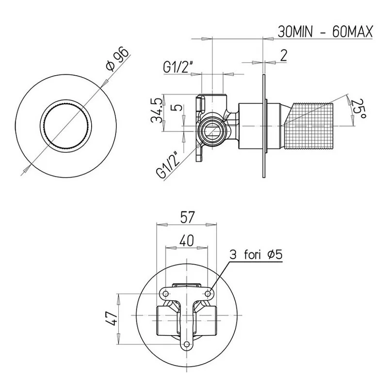 Смеситель для душа Paini Cox grip 7GCR690 хром