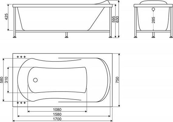 Акриловая ванна BelBagno 170х75 BB103-170-75