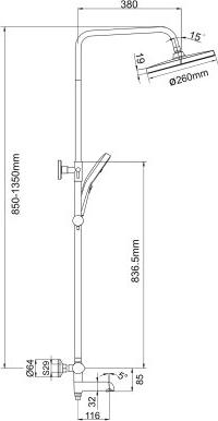 Душевая стойка с термостатом Gappo G03-6 G2403-56