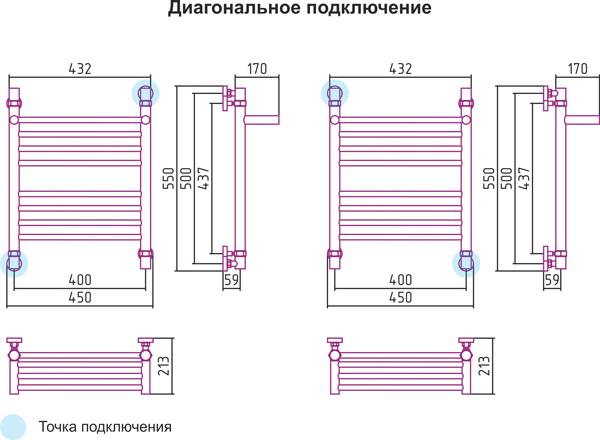 Полотенцесушитель водяной Сунержа Богема 00-0103-5040 50x40 с полкой