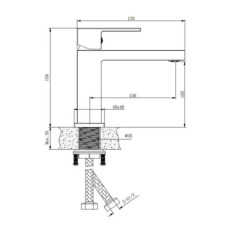 Смеситель для раковины Belz B613 B10613 хром