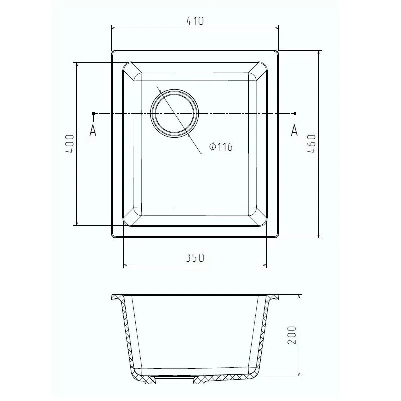 Кухонная мойка Rivelato Berkana BK-35 antracite черный