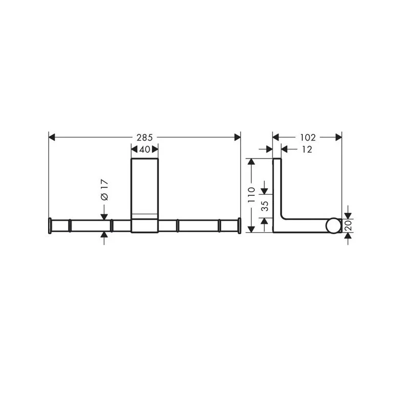 Держатель туалетной бумаги Axor Universal Rectangular 42657800 серый