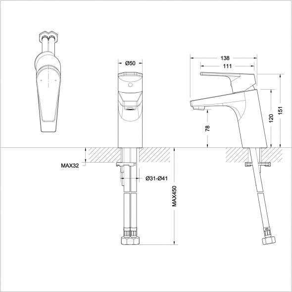 Смеситель Bravat Line F15299C-1 для раковины