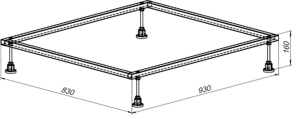 Каркас для поддона Allen Brau 100x90 8.00002.2