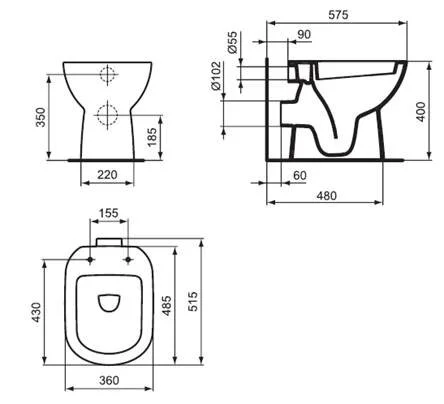 Приставной унитаз Ideal Standard Tempo T328601