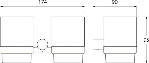 Подстаканник двойной Iddis Renior L044 хром