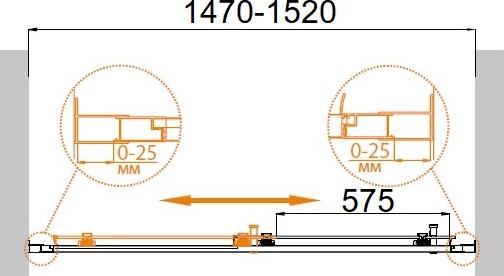 Душевая дверь в нишу Cezares Molveno-BF-1-150-C-Cr-IV