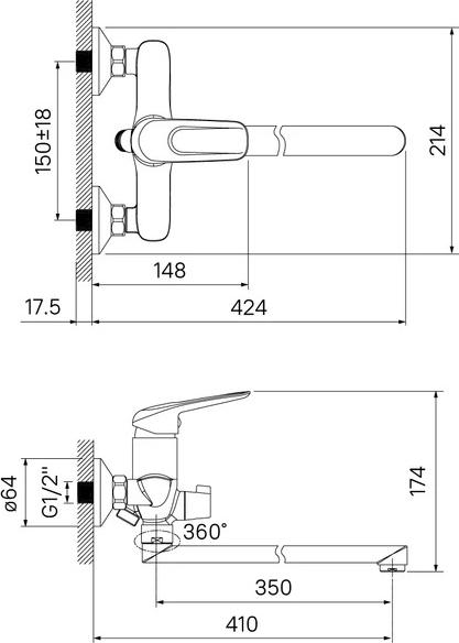 Смеситель для ванны Iddis Male MALSBL2i10WA, хром