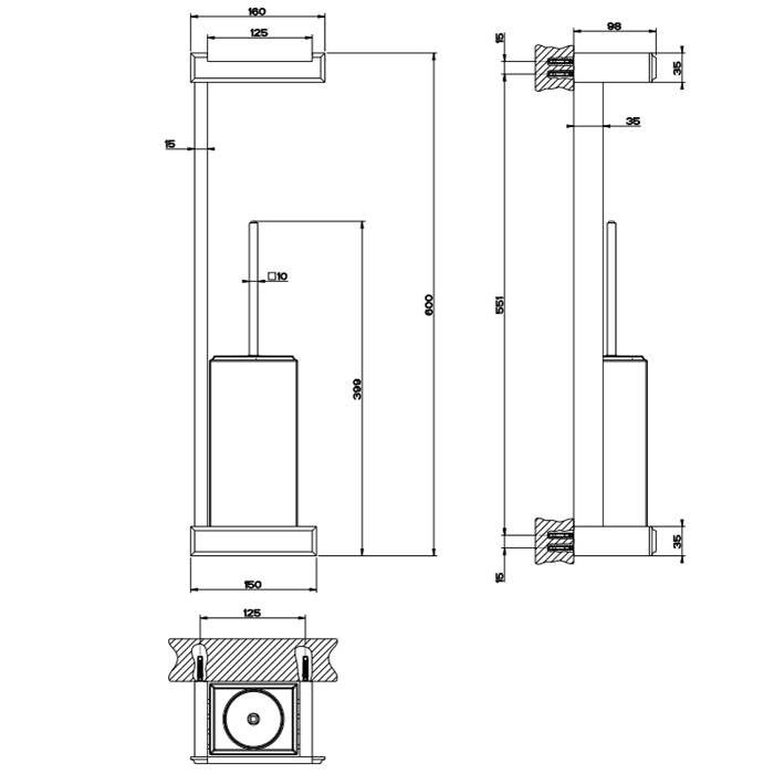 Стойка подвесная Gessi Eleganza 46467#080, золото / белый