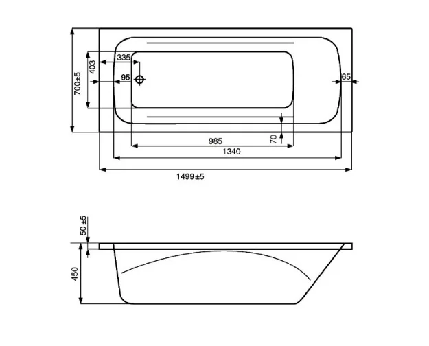 Акриловая ванна Jika Clavis 150х70 2324910006741 белый