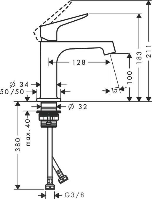 Смеситель для раковины Axor Citterio M 34017310, красное золото