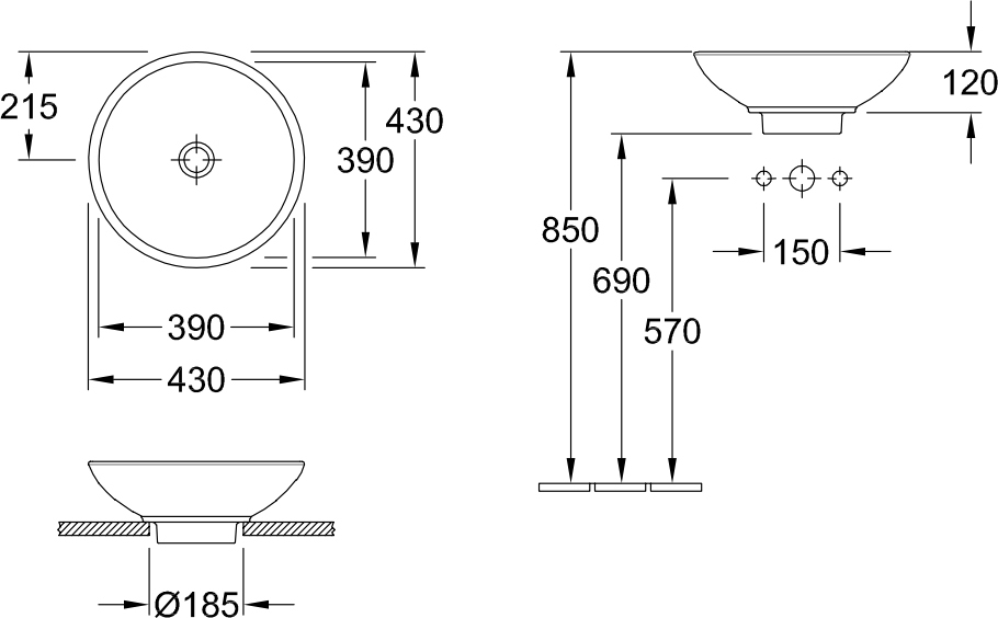 Рукомойник Villeroy & Boch Loop & friends 5144 01R1 alpin