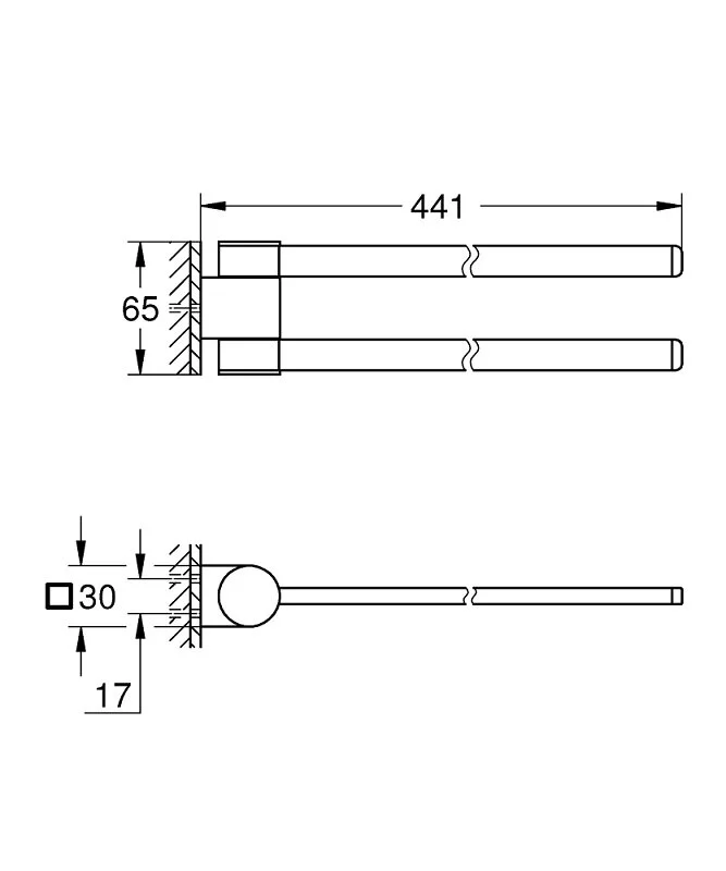 Полотенцедержатель Grohe Selection 41063AL0 серый