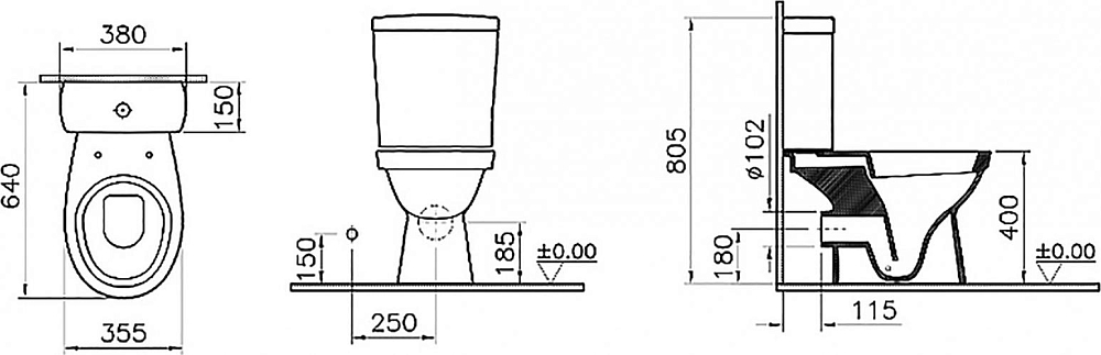 Напольный унитаз Norm Eisberg 9844B099-7204 с функцией биде, с микролифтом