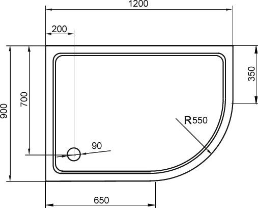 Поддон для душа Cezares SMC RH 120x90 см R