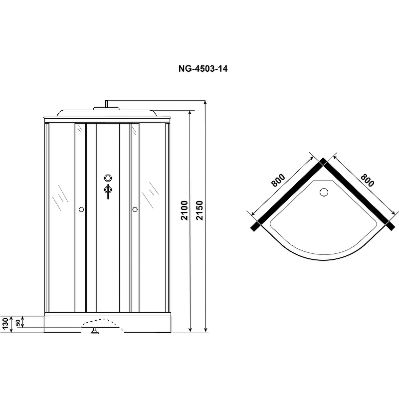 Душевая кабина Niagara Eco 80x80 E80/13/TN без гидромассажа