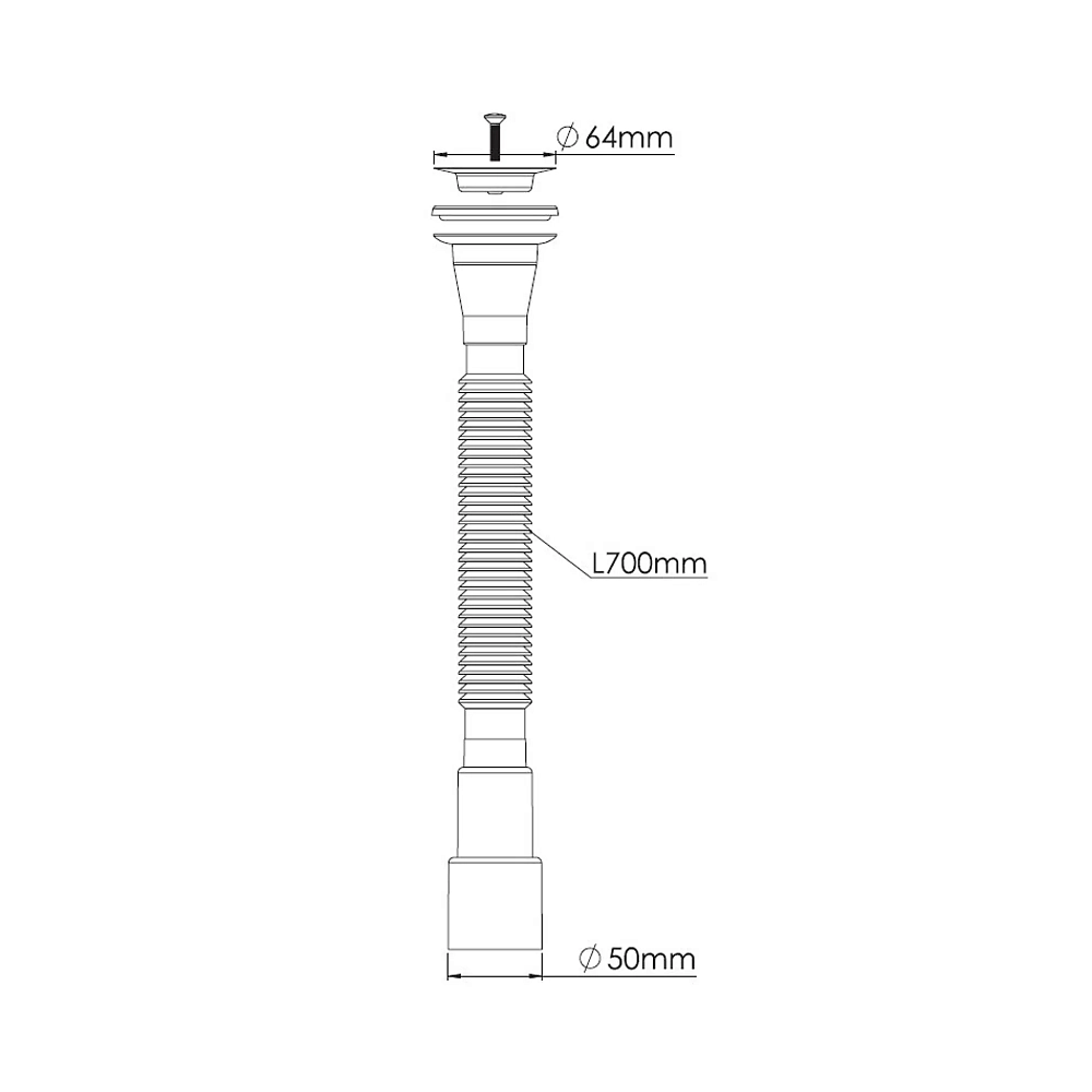 Сифон для раковины Nova 1209 D50 мм белый