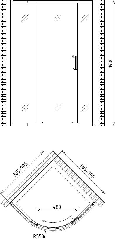 Душевой уголок Gemy Victoria S30071A 90x90 см