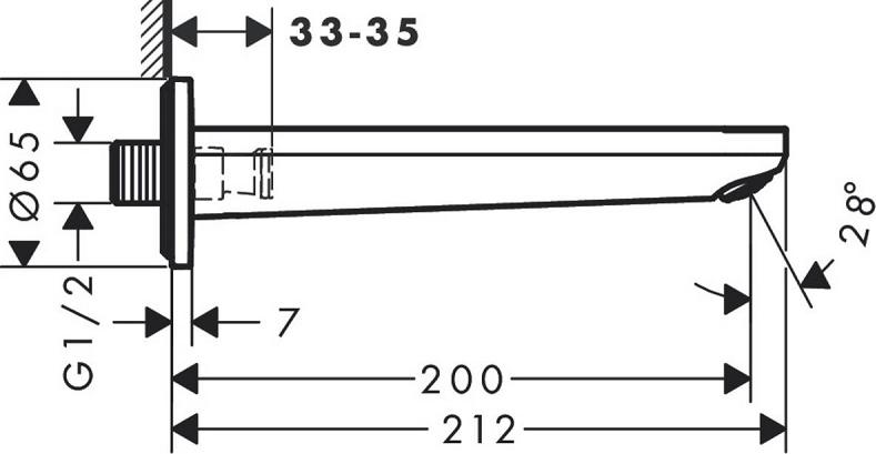 Излив для ванны Hansgrohe Rebris S 72430670, черный матовый