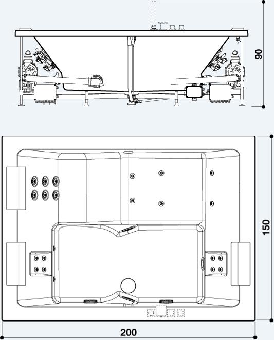 Акриловая ванна Jacuzzi Sharp Extra AQU 200x150 SHA-4006-0600