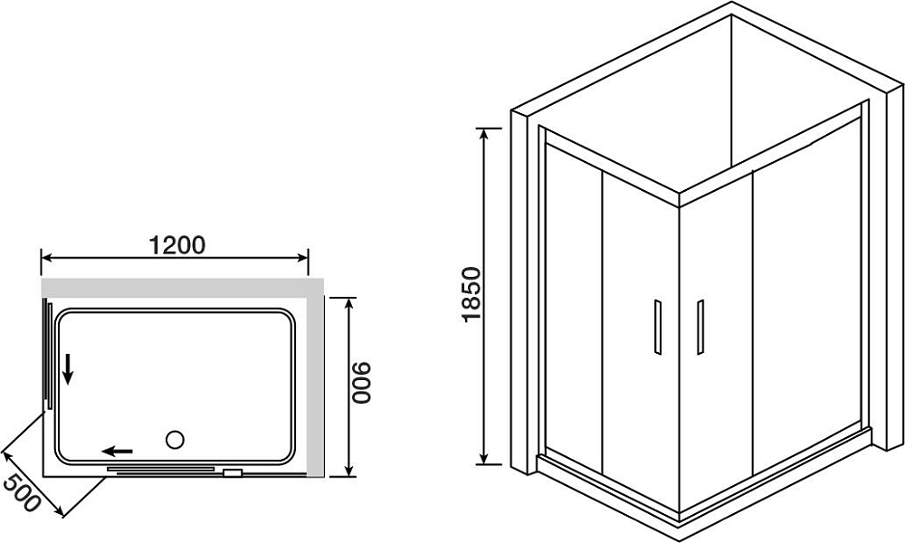 Душевой уголок RGW Classic CL-42 90x120x185 стекло прозрачное