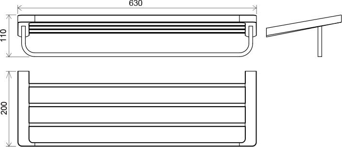 Полка для полотенца Ravak 10° TD 330.00 X07P327 с полотенцедержателем