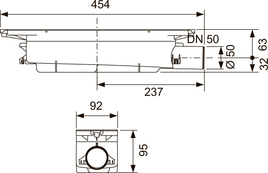 Сифон для душевого лотка Tece Drainprofile 673002 DN 50