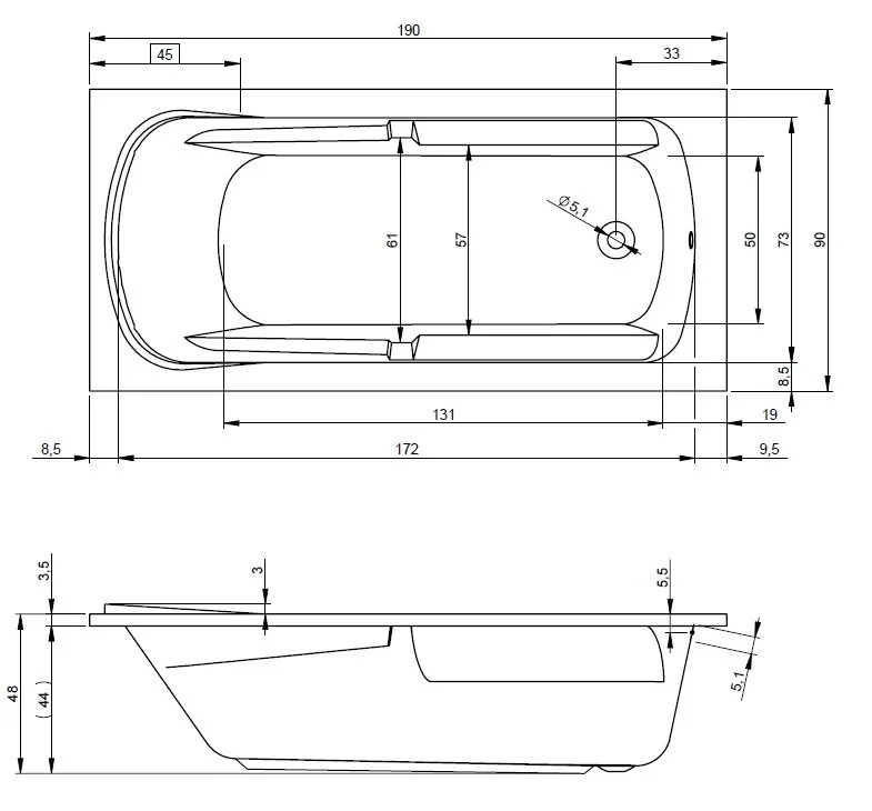 Акриловая ванна Riho Future BC3200500000000_FLOW2 белый