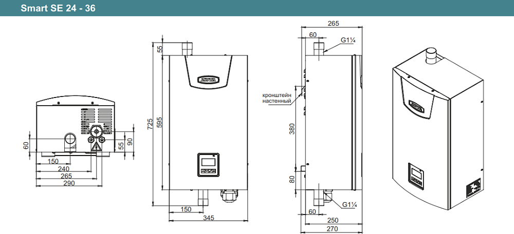 Электрический котел Zota Smart SE 36 SE 346842 0036 (36 кВт)