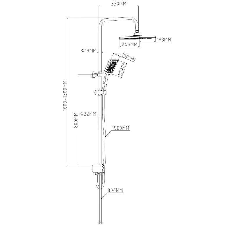 Душевой гарнитур Esko ST1450N хром