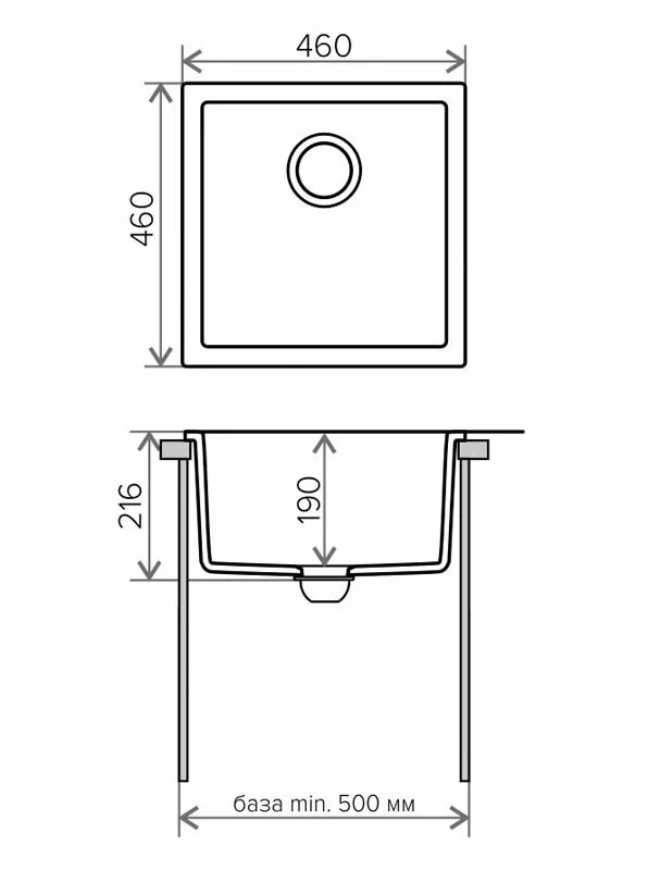 Кухонная мойка Tolero R-128 №001 (Сер. мет) серый