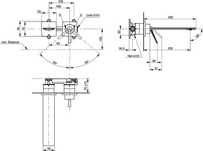 Смеситель для раковины TOTO ZL Neorest TLP02310R, хром