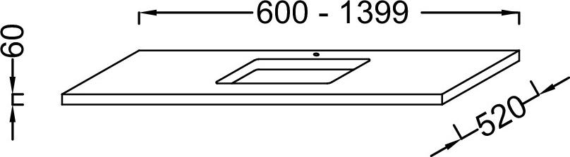 Столешница для раковины 60 см Jacob Delafon Parallel EB53-0600-E10 квебекский дуб