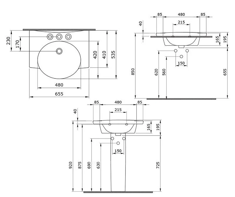 Раковина Bocchi Verona Lavabo 1043-014-0126 бежевый