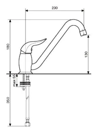 Смеситель для кухни Emmevi Duka 44007BR бронза