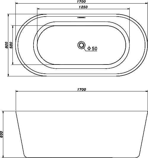 Акриловая ванна Gemy 170х80 G9209