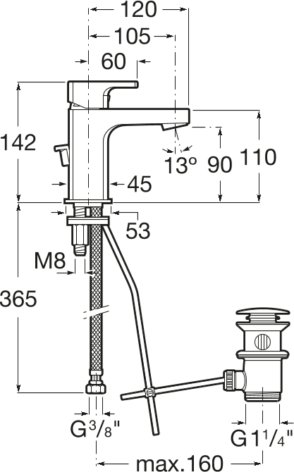 Смеситель для раковины Roca L90 5A3A01C00